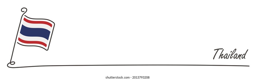Thai flag and copy space, handwriting style