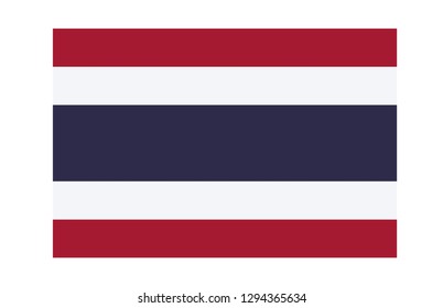 Thai flag correctly present on a white background