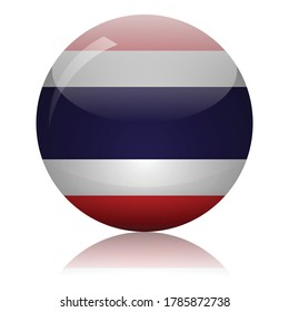 Thai flag glass icon vector illustration
