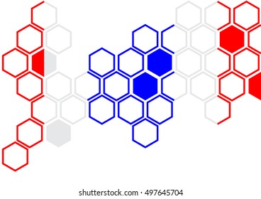 Thai flag hexagon on white background