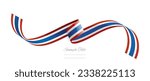 Thai flag ribbon vector illustration. Thailand flag ribbon on abstract isolated on white color background