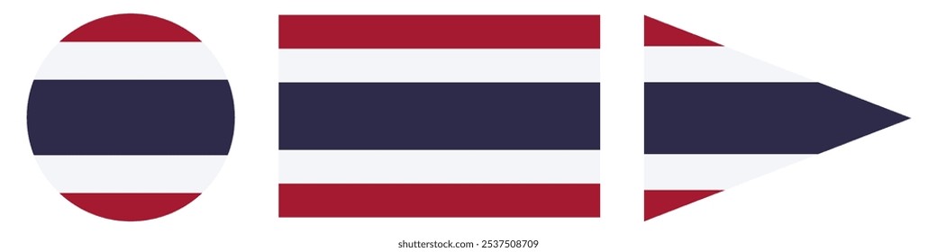 Thai flag, Thailand, circle, triangle, square flag 