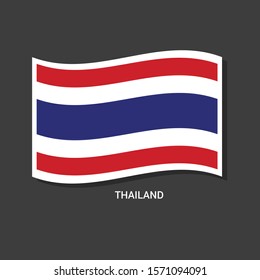 Thai flag Vector waving with flags.