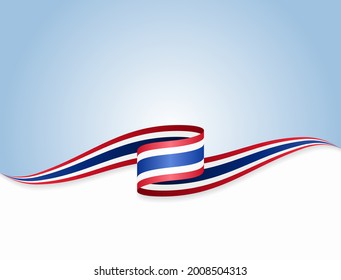 Thai flag wavy abstract background. Vector illustration.