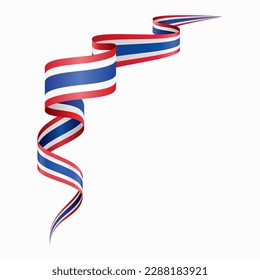 Thai flag wavy abstract background. Vector illustration.