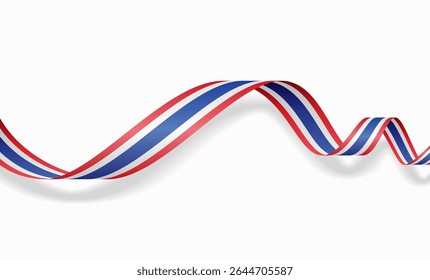 Thai flag wavy abstract background layout. Vector illustration.