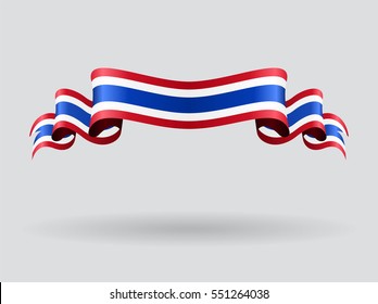 Thai Flag Wavy Abstract Background. Vector Illustration.