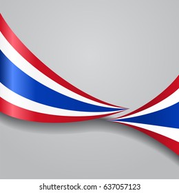 Thai Flag Wavy Abstract Background. Vector Illustration.