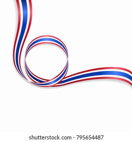 Thai flag wavy abstract background. Vector illustration.