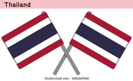 Thai Flags Isolated on white Background. vector illustration.