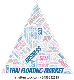 Thai Floating Market word cloud. Vector made with text only