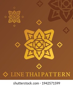 Thai floral art background pattern for poster, web, banner, sticker and card vector illustration