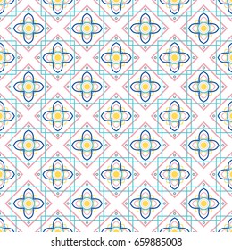 Thai Floral Pattern. Colorful modern. Vector Seamless Background.