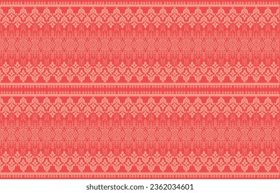 Thai floral pattern figure tribal Thai geometric ethnic oriental pattern traditional on background.Aztec style,embroidery,abstract,vector illustration.design for texture,fabric,clothing,wrapping
