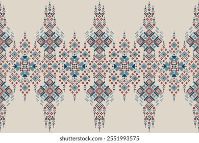 Thai floral pattern,geometric ethnic oriental pattern on grey background,vector illustration,geometric cross stitch pattern,Aztec style,abstract background.design for texture,fabric,clothing,print.