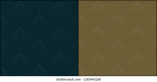 Thai floral seamless vintage pattern vector abstract background