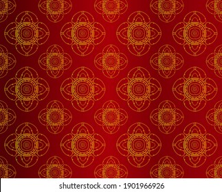Thai flower patterns give beauty through the lines