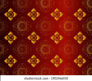 Thai flower patterns give beauty through the lines