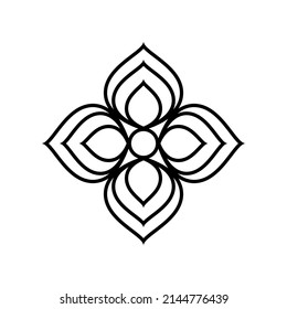 Thai flower symbol. Thai folk art - flower shape.