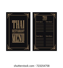 thai folding brochures and flyer for restaurant or cafe. vector illustration
