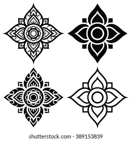 Thai Folk Art Pattern - Flower Shape  