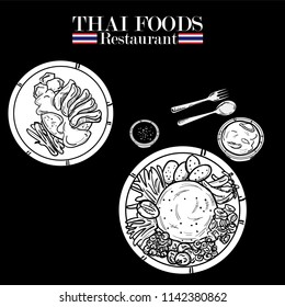 thai food deawing graphic