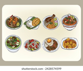 Thai Food Dish Illustration Pack