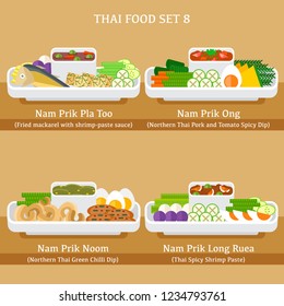 Thai Food Icon Set : Vector Illustration