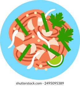 Thai food Pad Thai icon illustration