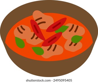 Thai food Panang Curry icon illustration