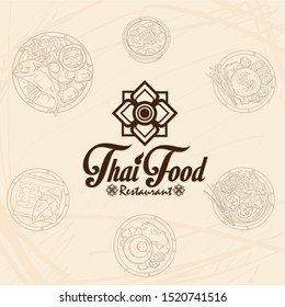 thai food restaurant logo icon graphic