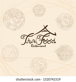 Thai Food Restaurant Logo Icon Graphic