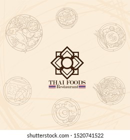 thai food restaurant logo icon graphic