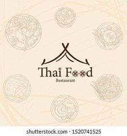 Thai Food Restaurant Logo Icon Graphic