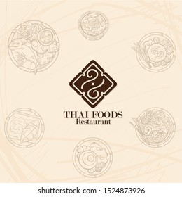 Thai Food Restaurant Logo Icon Graphic