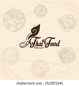 thai food restaurant logo icon graphic