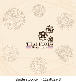 Thai Food Restaurant Logo Icon Graphic