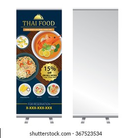 thai food roll up  banner stand design