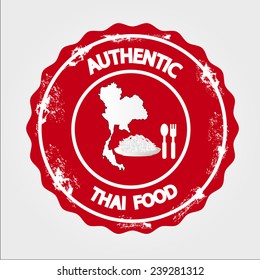 thai food stamp,hot and spicy thai food,grunge stamp vector