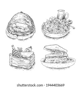 thai food styling hand draw