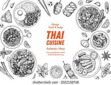 Thai food top view