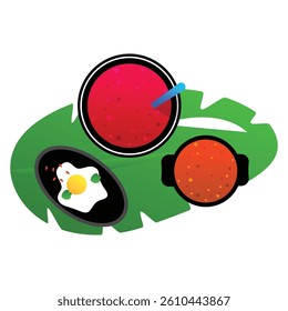 Thai food vector isolated flat illustration on the white background