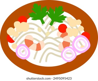 Thai food Yam Woon Sen illustration