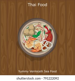 thai food Yummy Vermicelli Sea Food