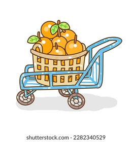 Thai Fruit on Handtruck vector.
