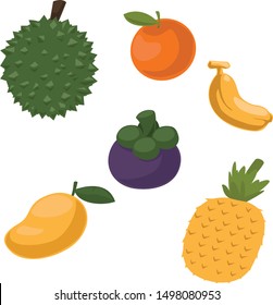 Thai fruits are oranges, durian, mangosteen, bananas and sweet mango.