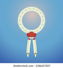 Thai Garland Style Vector Flower Garland Garland Mother day 