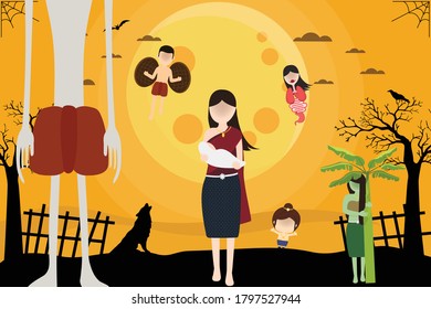 Thai ghosts horror story in Thailand on fullmoon