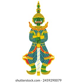 Thai giant 2 cute on a white background, vector illustration.