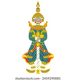Thai giant 3 cute on a white background, vector illustration.